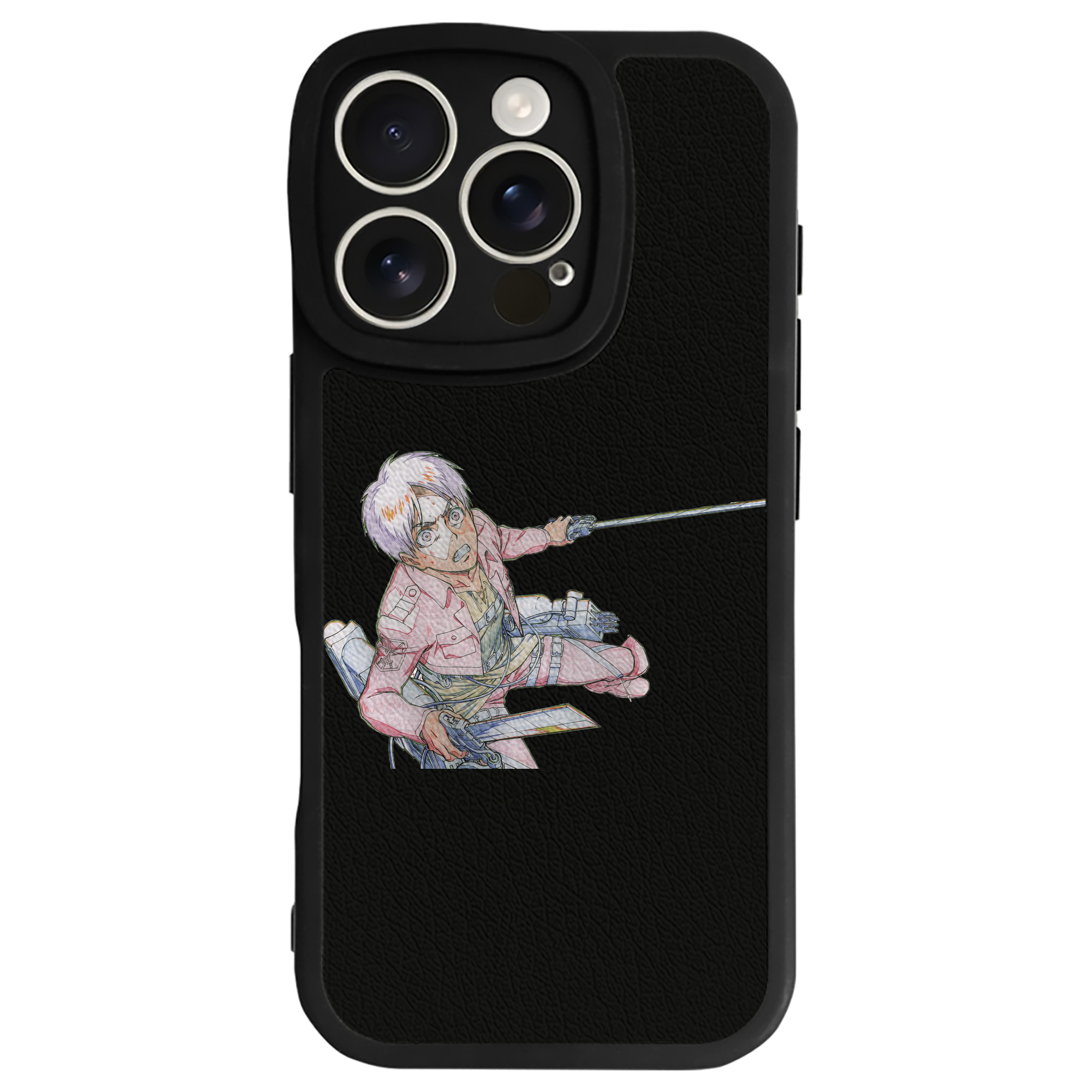 （画像用） 進撃の巨人 エレン･イェーガー Attack on Titan Eren Jäger 【iPhone 16シリーズ対応】シリコンスマホケース（レザー調） 材質：シリコン